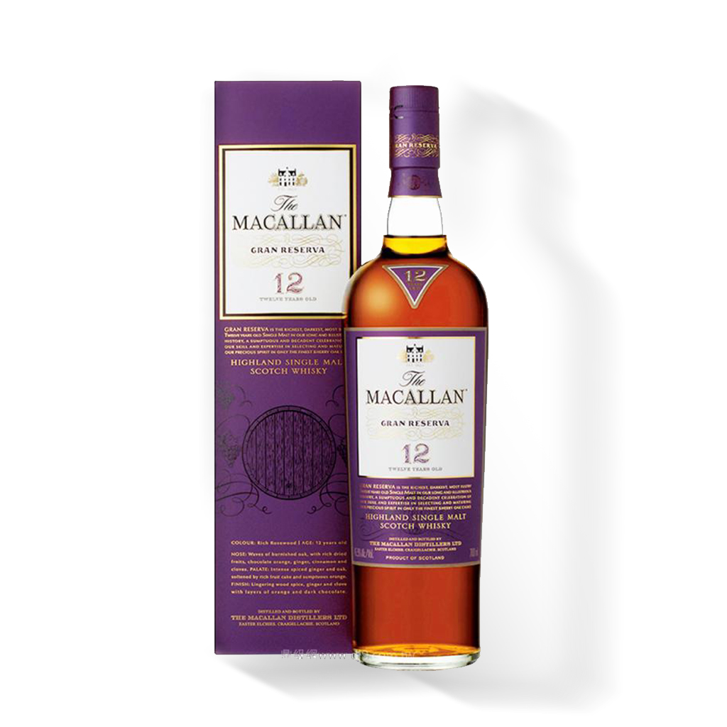 Macallan 12YO Grand Reserva 麥卡倫12年 紫鑽單一純麥威士忌700ml
